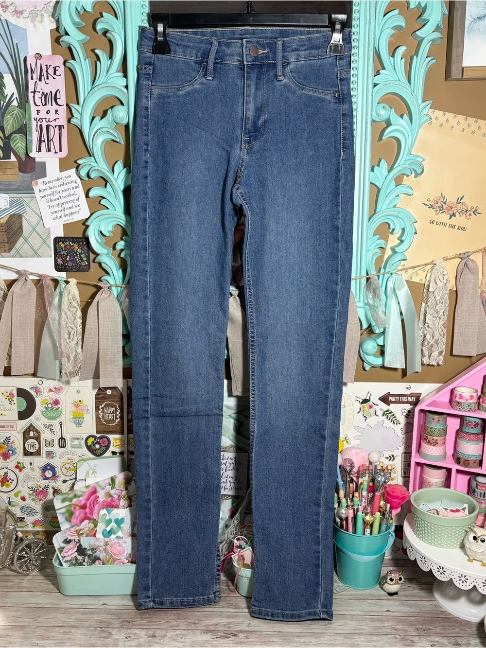 H&M &Denim Skinny Ankle Regular Waist Medium Wash Jeans Women’s Size 25 Fall